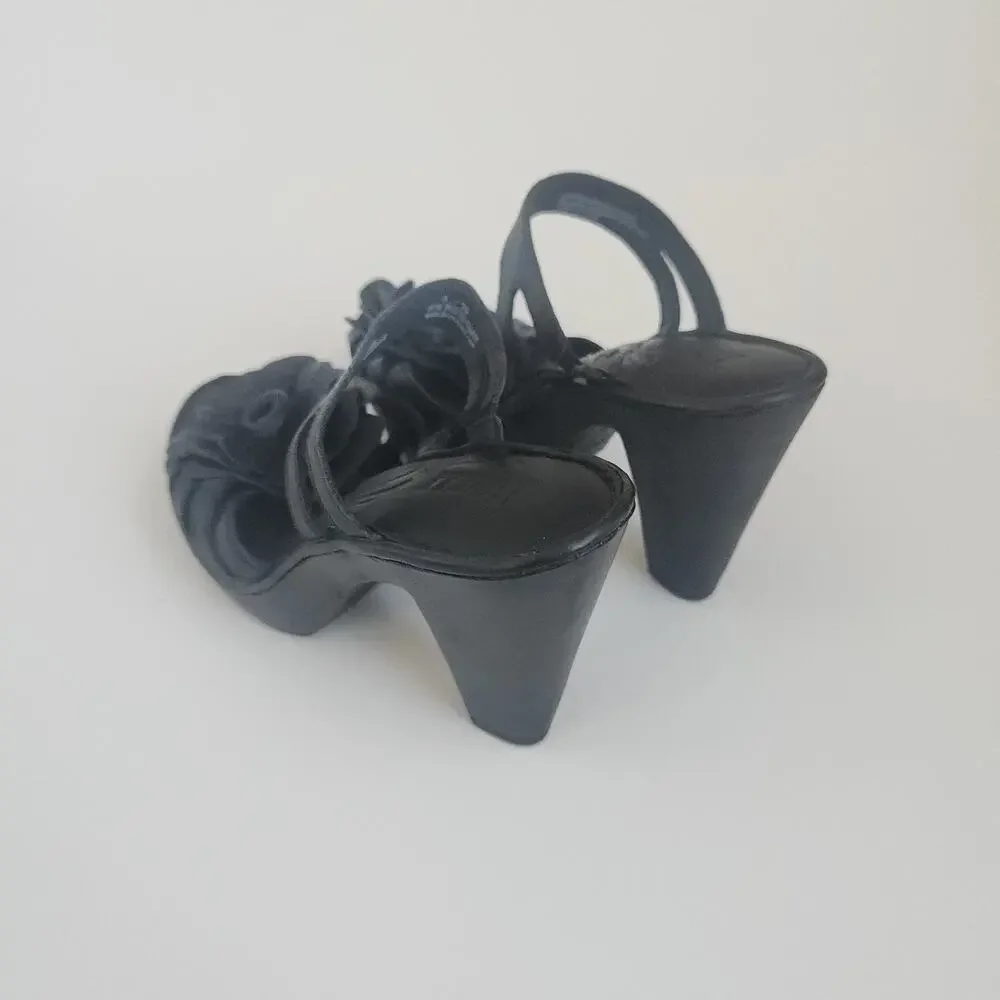 Born Flower Leather Sandals Black - Picture 3 of 10